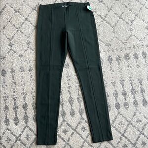 SNO SKINS Forest Green Straight Leg Pants with Flat Front Design